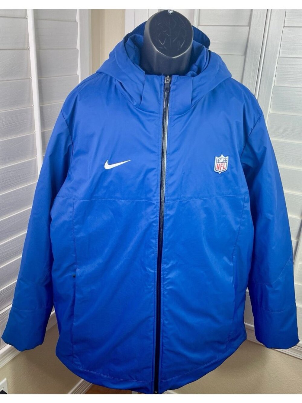 Nike NFL Equipment Sideline Storm Blue Parka Jacket 550 - DC3054-431 - Men’s XL